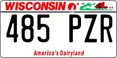 WI license plate 485PZR