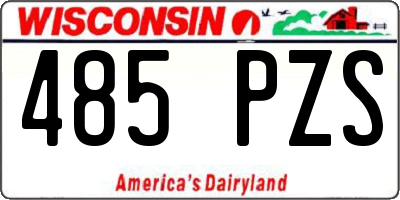 WI license plate 485PZS