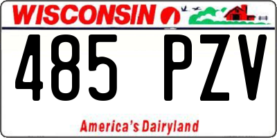 WI license plate 485PZV