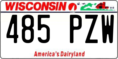 WI license plate 485PZW