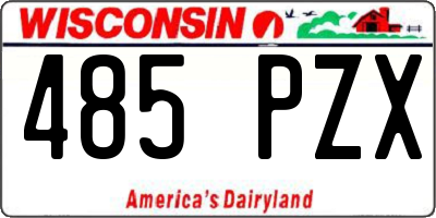 WI license plate 485PZX
