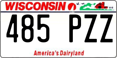 WI license plate 485PZZ