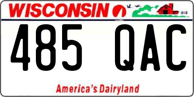 WI license plate 485QAC
