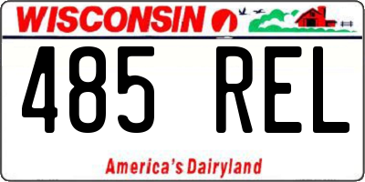 WI license plate 485REL