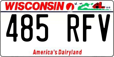 WI license plate 485RFV