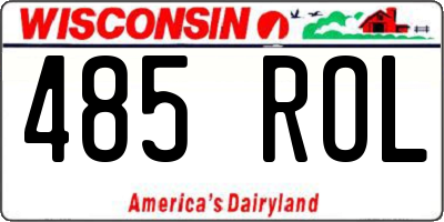 WI license plate 485ROL