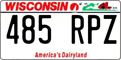 WI license plate 485RPZ