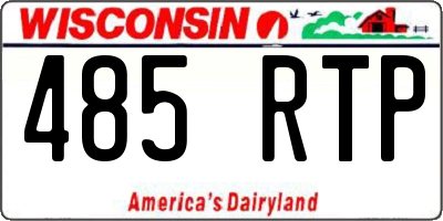 WI license plate 485RTP