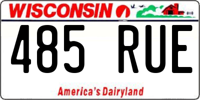 WI license plate 485RUE