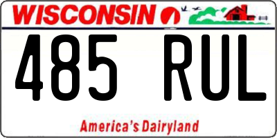 WI license plate 485RUL