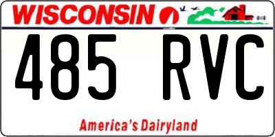 WI license plate 485RVC