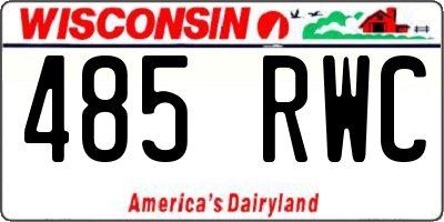 WI license plate 485RWC