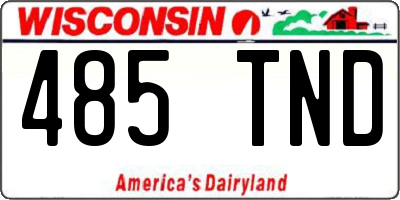 WI license plate 485TND