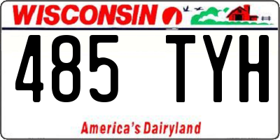 WI license plate 485TYH