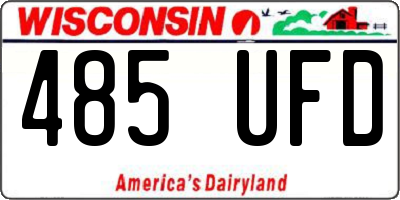 WI license plate 485UFD