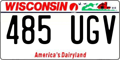 WI license plate 485UGV