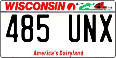 WI license plate 485UNX