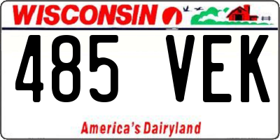 WI license plate 485VEK