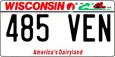 WI license plate 485VEN