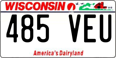 WI license plate 485VEU