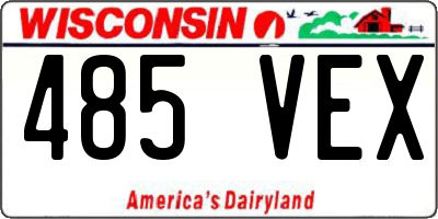 WI license plate 485VEX