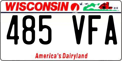 WI license plate 485VFA