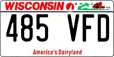WI license plate 485VFD