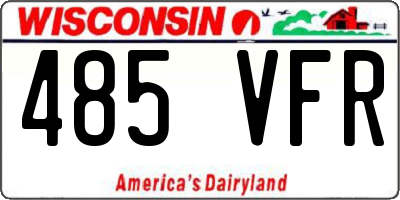 WI license plate 485VFR