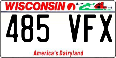 WI license plate 485VFX