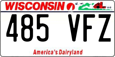WI license plate 485VFZ