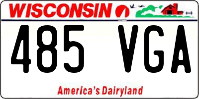 WI license plate 485VGA
