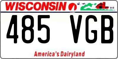 WI license plate 485VGB