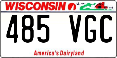 WI license plate 485VGC