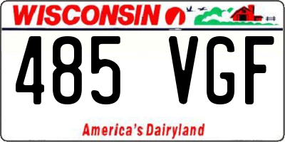 WI license plate 485VGF