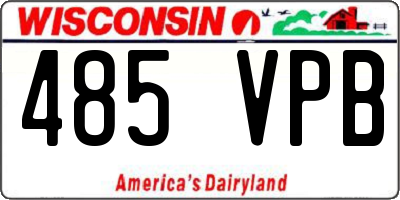 WI license plate 485VPB