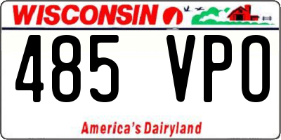 WI license plate 485VPO