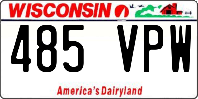 WI license plate 485VPW
