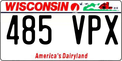 WI license plate 485VPX
