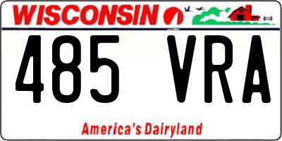 WI license plate 485VRA