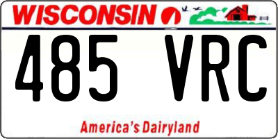 WI license plate 485VRC