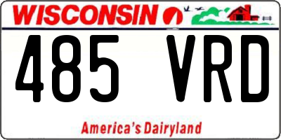 WI license plate 485VRD