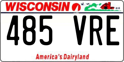 WI license plate 485VRE