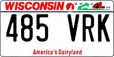 WI license plate 485VRK