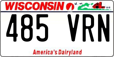 WI license plate 485VRN