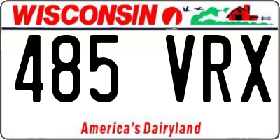 WI license plate 485VRX