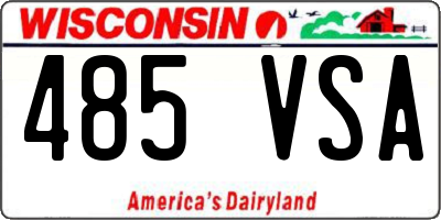 WI license plate 485VSA
