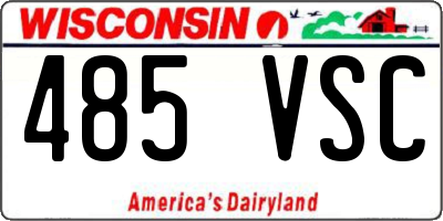 WI license plate 485VSC