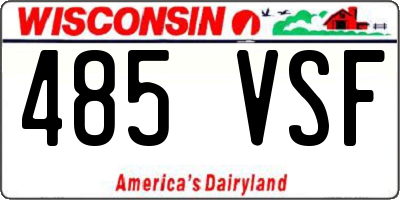 WI license plate 485VSF