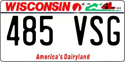 WI license plate 485VSG