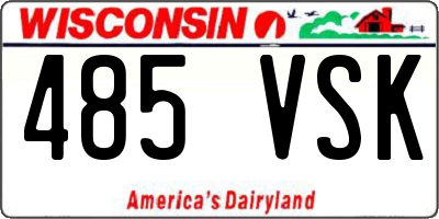 WI license plate 485VSK